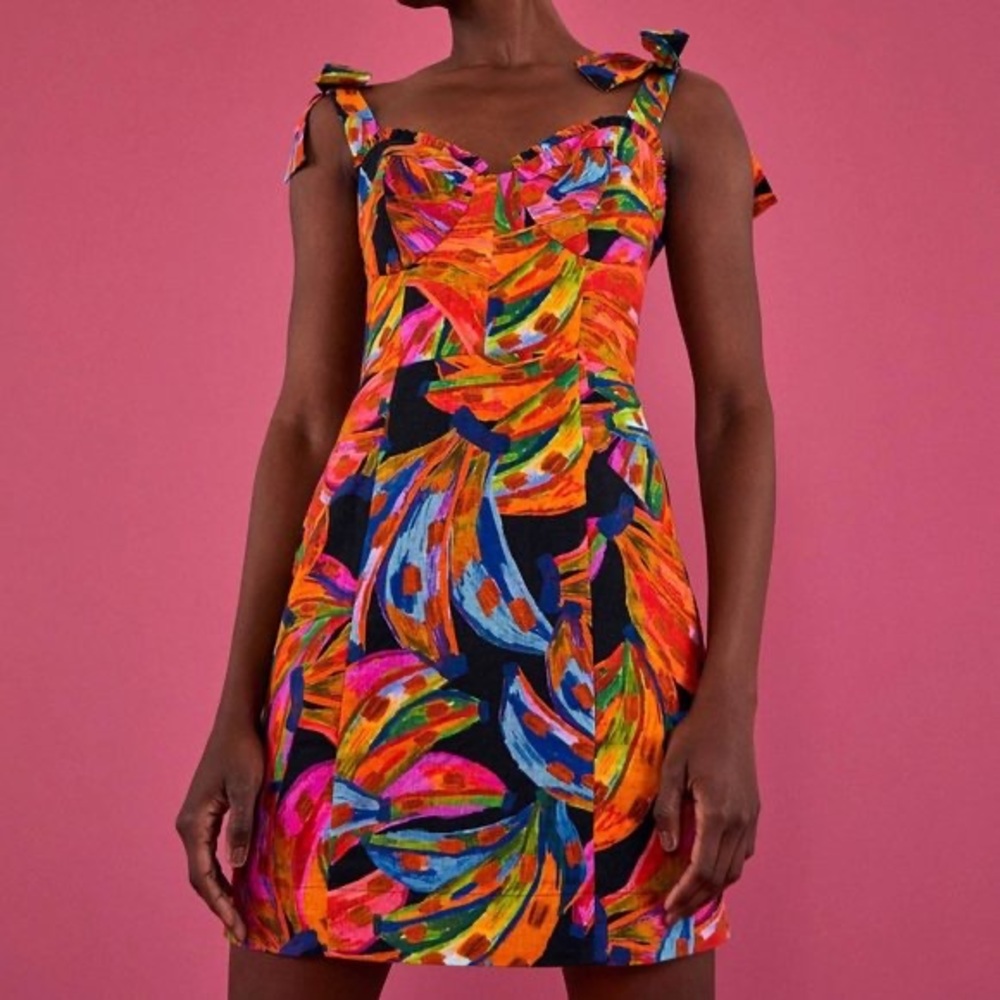 FARM Rio Rainbow Bananas Mini Dress - Picture 2 of 8